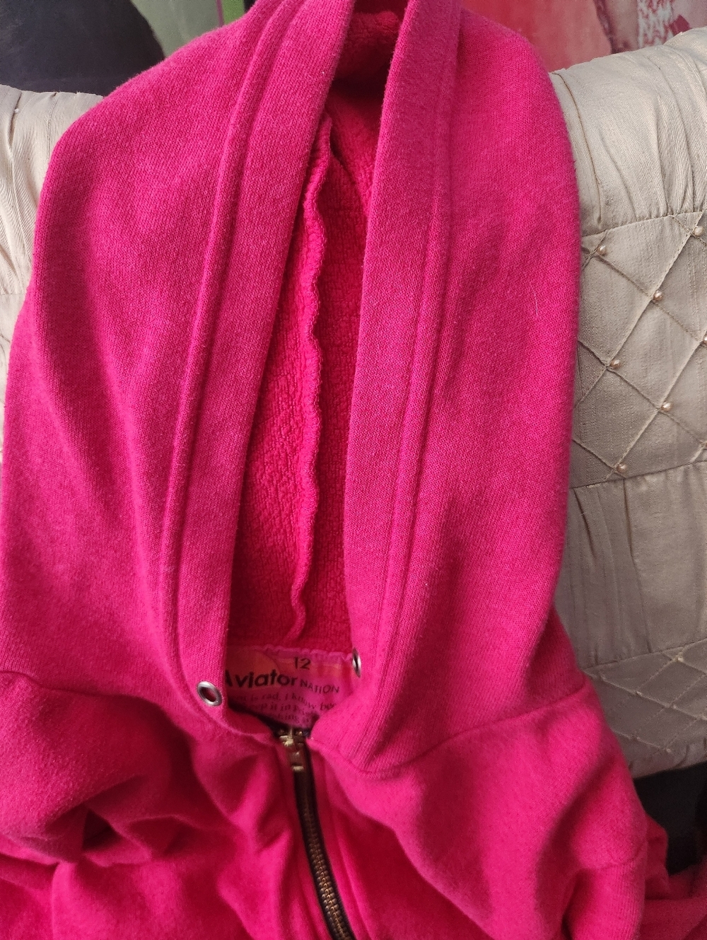 Aviator Nation Youth Zippered Hoodie Size 12 - Picture 3 of 12